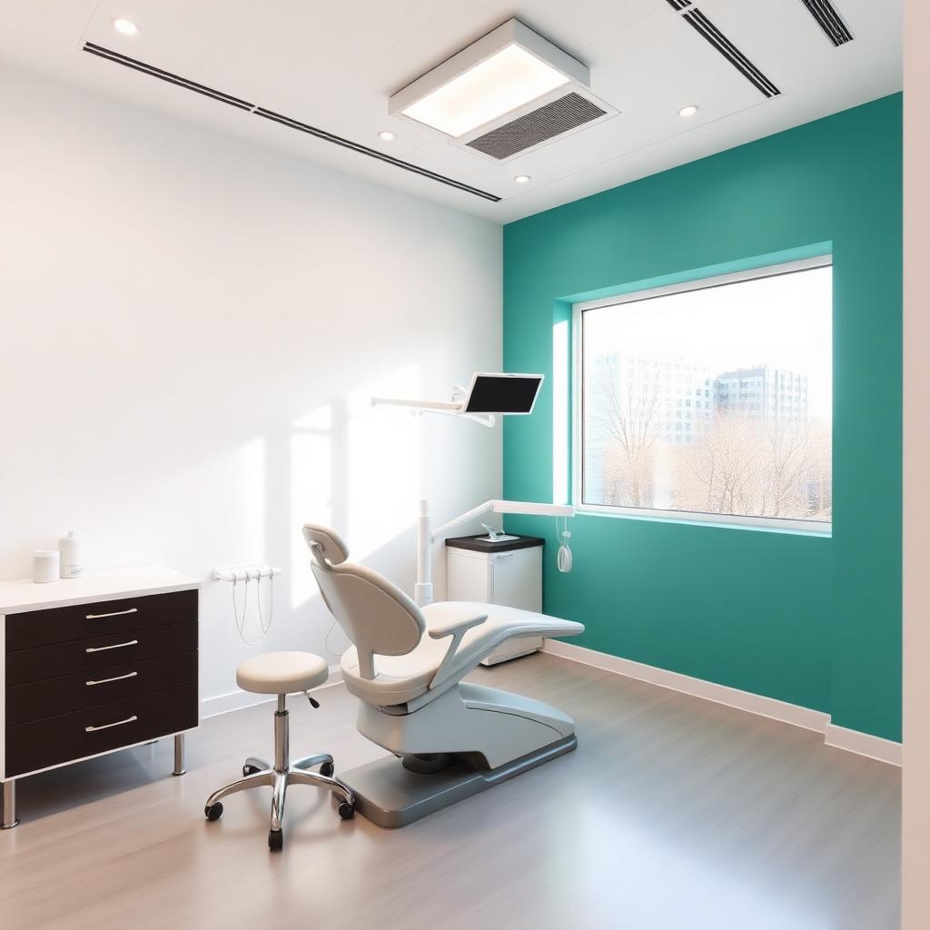 The modern, bright treatment room at Brampton Dental Practice